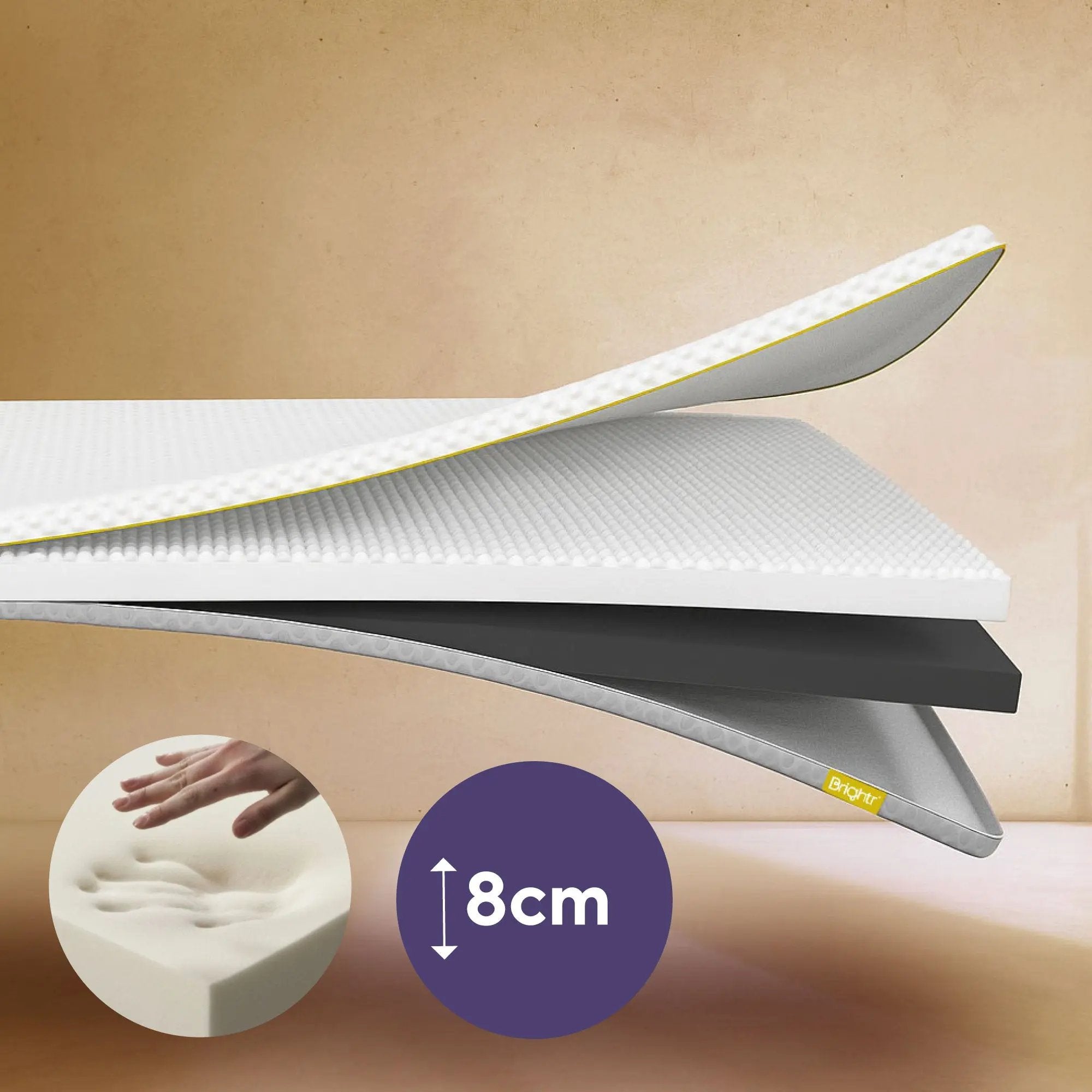 Brightr® Aurora Deluxe 2 in 1 Memory Foam mattress topper