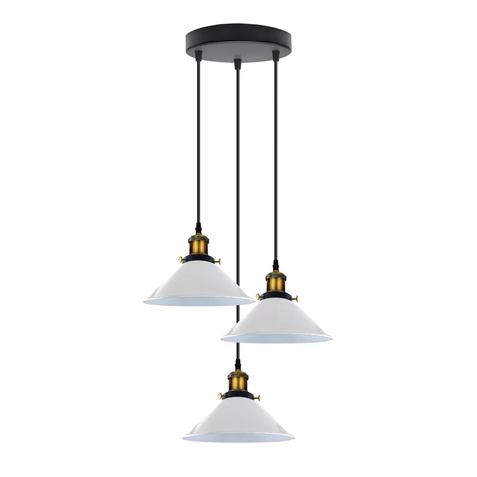 Vintage E27 Pendant Light Trio - Retro Ambiance Lighting