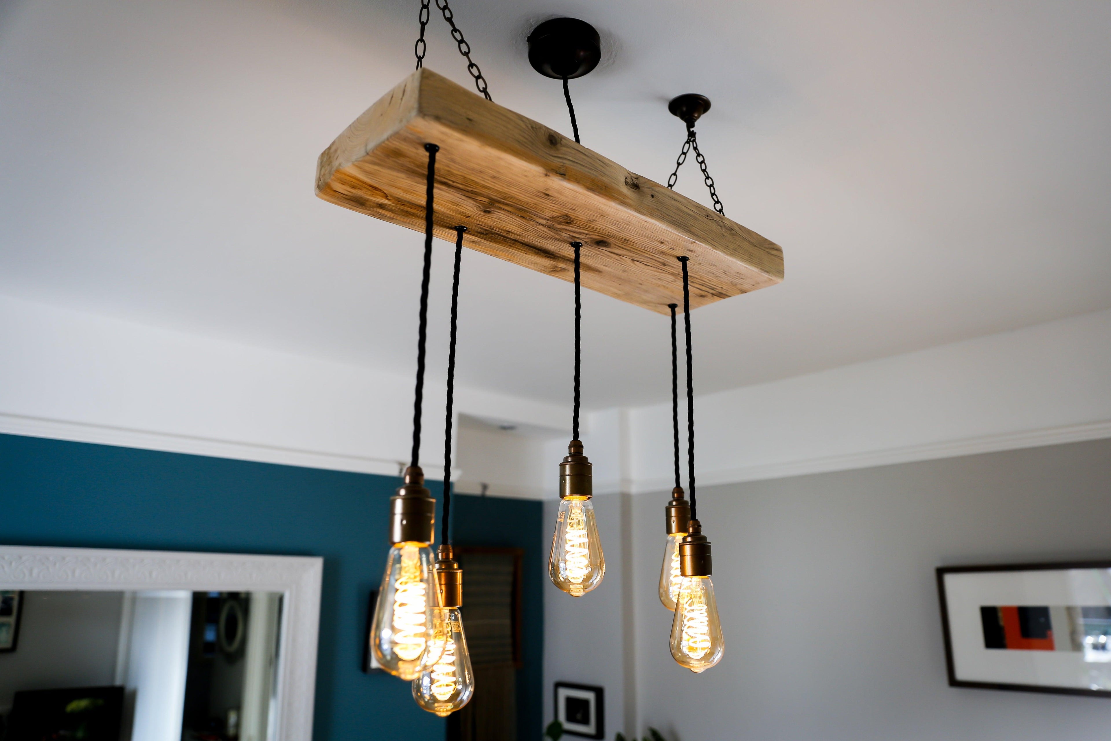 Wooden Beam Cluster Pendant Light