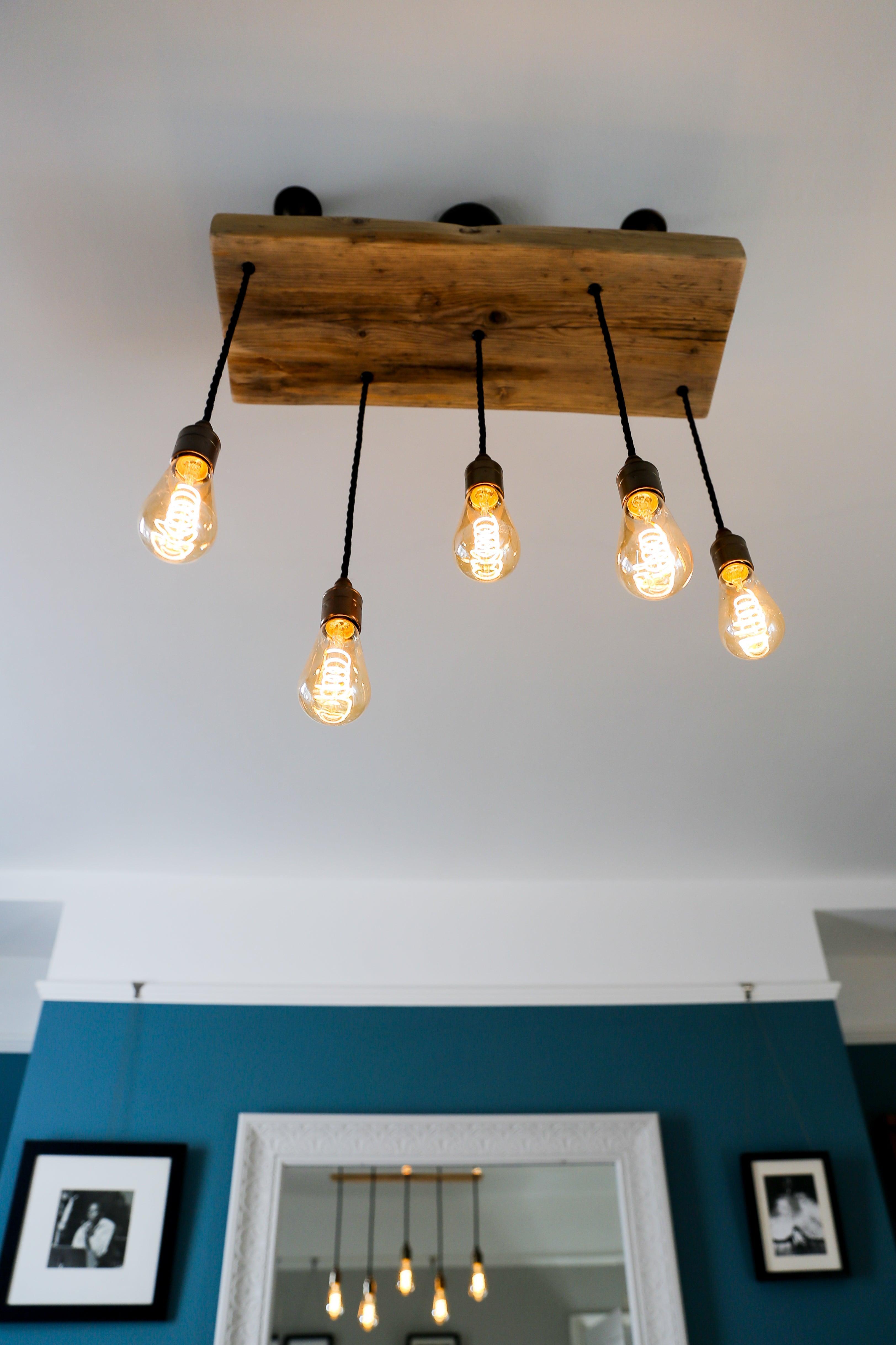 Wooden Beam Cluster Pendant Light