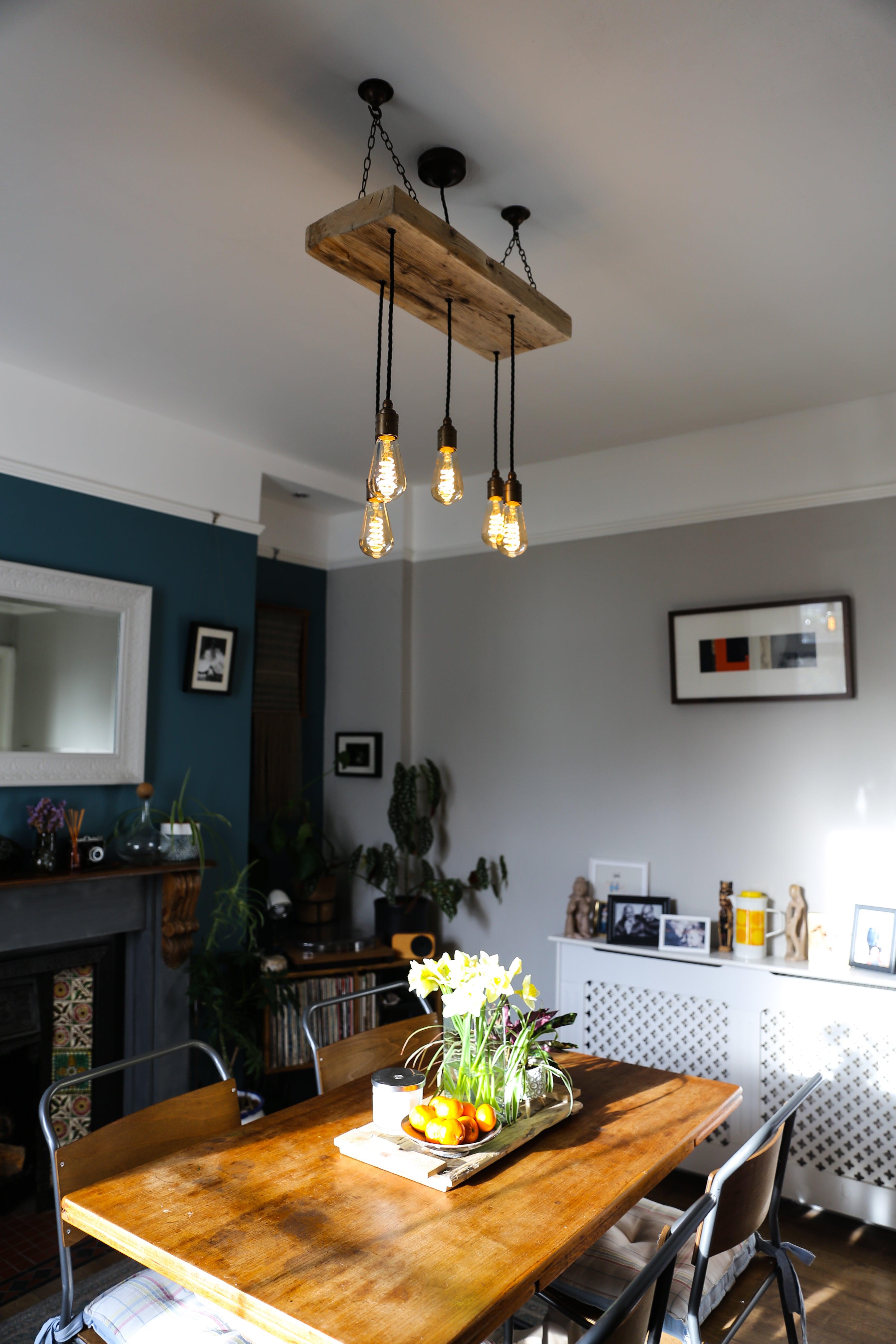 Wooden Beam Cluster Pendant Light