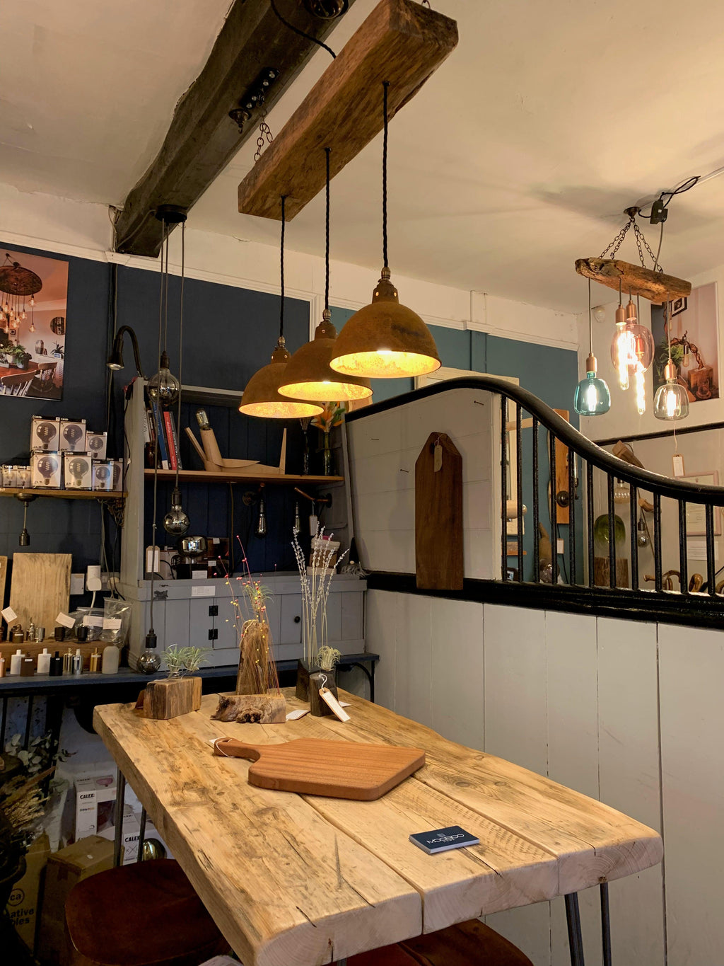 Oak Beam Light with Shades