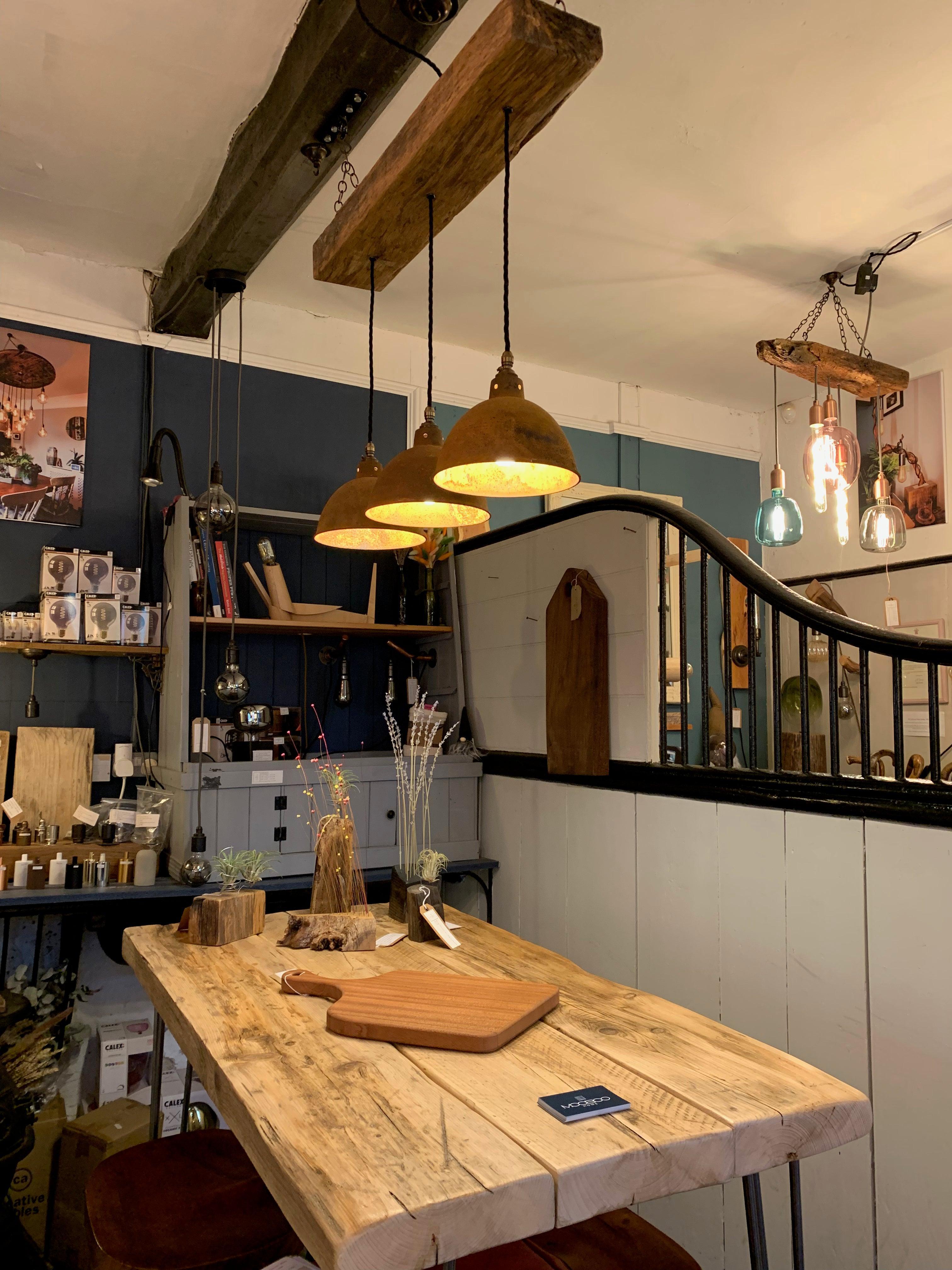 Oak Beam Light with Shades