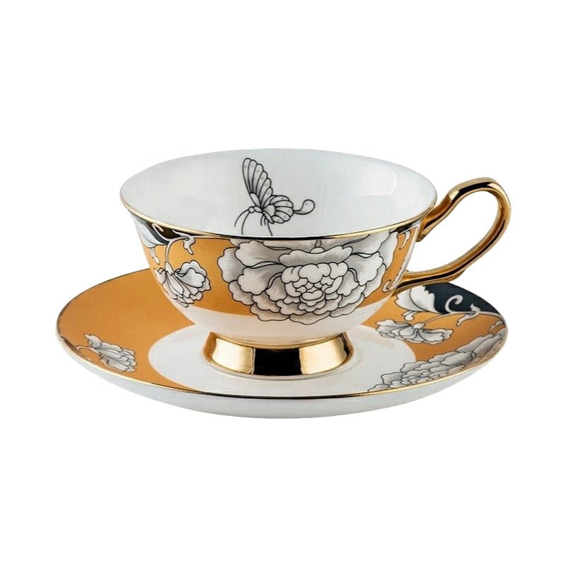 Regal Bloom Bone China Teacup and Saucer